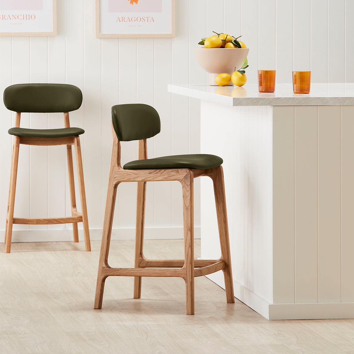 Alaska Leather Bar Stool
