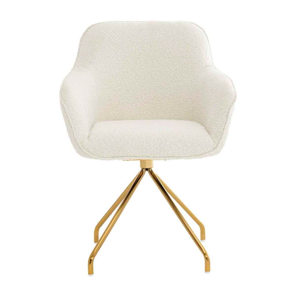 Levi Swivel Boucle Dining Arm Chair
