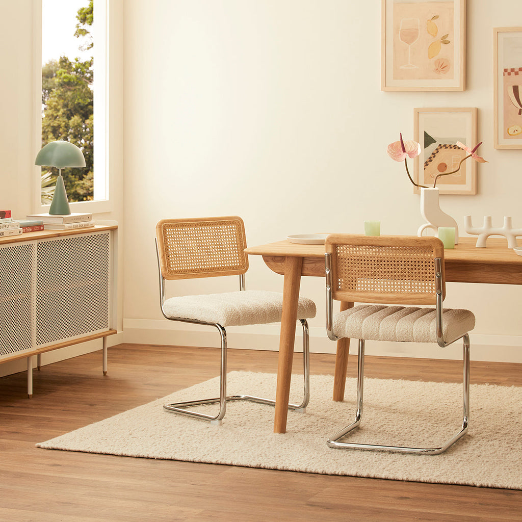 Blake Rattan Boucle Dining Chair