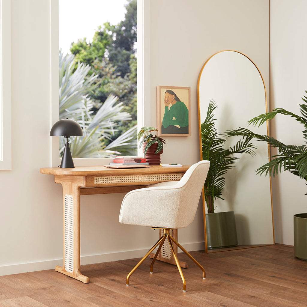 Levi Swivel Boucle Dining Arm Chair