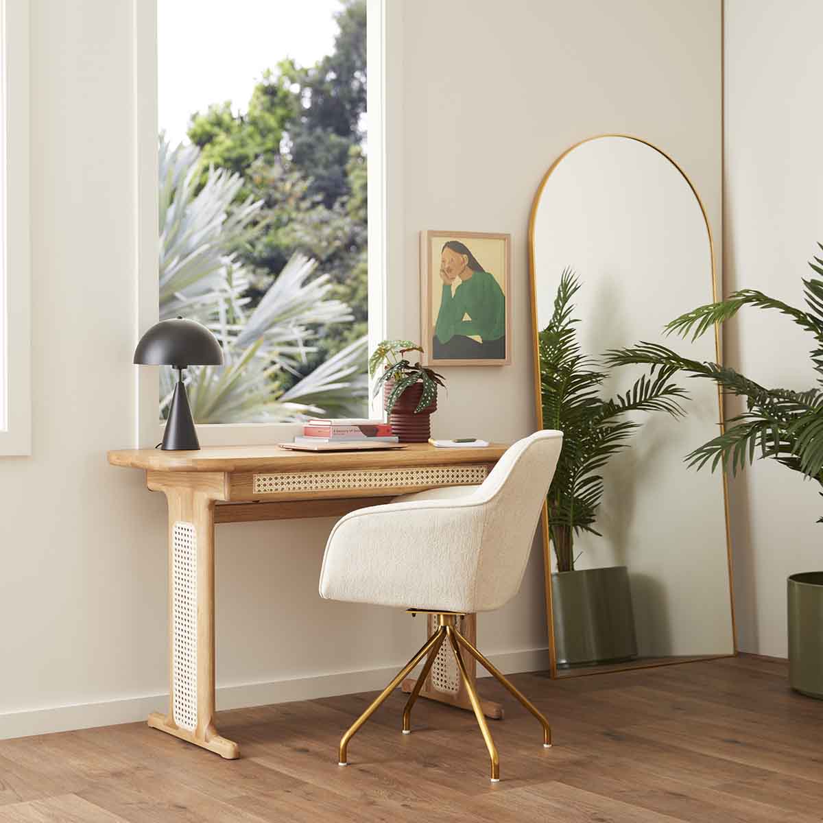 Levi Swivel Fabric Dining Arm Chair