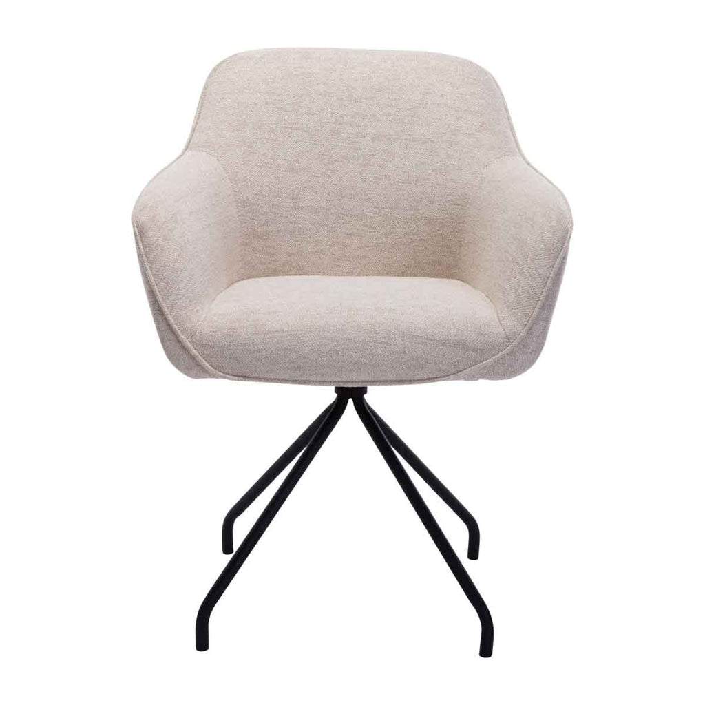 Levi Swivel Fabric Dining Arm Chair