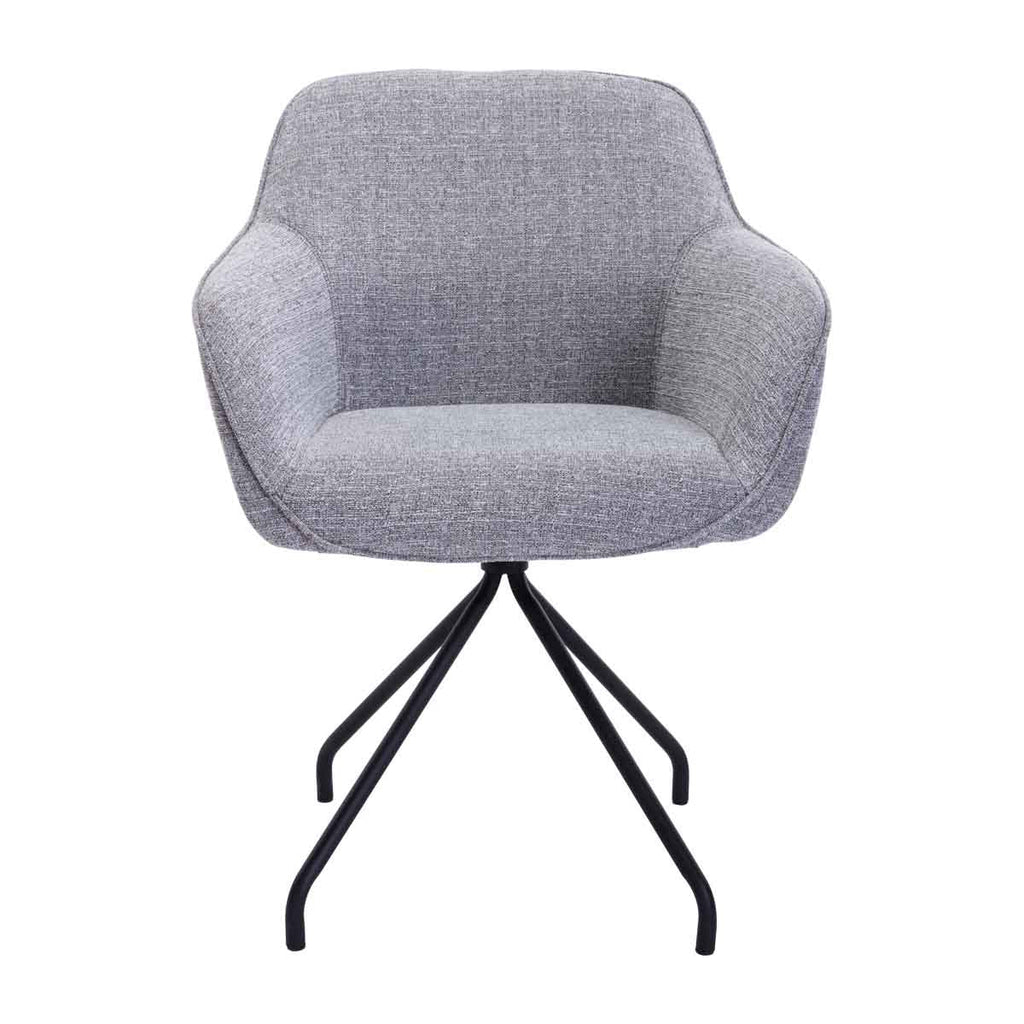 Levi Swivel Fabric Dining Arm Chair