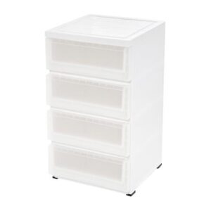 ตู้ลิ้นชัก 4 ชั้น มีล้อ STACKO MONO 43x43x76 ซม. สีขาว