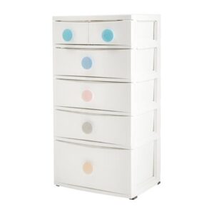 ตู้ลิ้นชัก 5 ชั้น STACKO D10 56x45x112 ซม. สีขาว