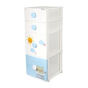 ตู้ลิ้นชัก 4 ชั้น STACKO B42 TINY 42X47X112 ซม. สีขาว/ฟ้า