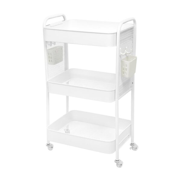 ชั้นวาง 3 ชั้น มีล้อ STACKO MISSY 44.7x30.6x77.9 ซม. สีขาว