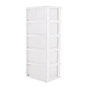 ตู้ลิ้นชัก 5 ชั้น มีล้อ STACKO FINE 42.1x35.8x105.5 ซม. สีขาว