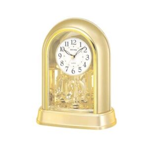 นาฬิกาตั้งโต๊ะพลาสติก RHYTHM 4SG696WR18 10.5X8 นิ้ว สีทอง